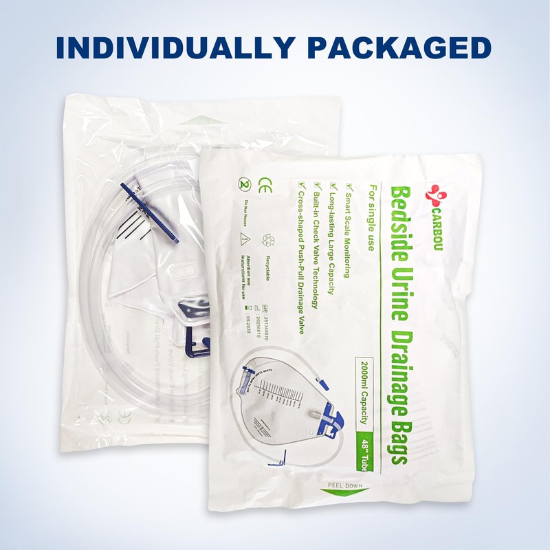 2000ml Urine Drainage Bags, 6 Pcs Catheter Bags with Anti-Reflux