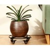 KvyusFlourish 3 Packs Large Metal Plant Caddy with Wheels 13.6"