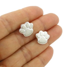 Solid 925 Sterling Silver Animal Dog Cat Paw Print Earrings Jewellery