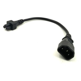 Duttek 32cm 3 Prong Plug Cable IEC 320 C14 3 Pin Male To C5 Female Receptacle Laptop Printer Power Adatper Connector Converter Cable (C5)