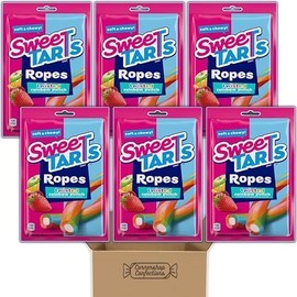 Swee.tarts Ropes Bulk Pack - Twisted Rainbow Punch - 6 Individually Sealed 5 Ounce Bags - Soft and Chewy - For Lunches, On The Go Snacks, Movie Nights And Much More - In A Cornershop Confections Pack
