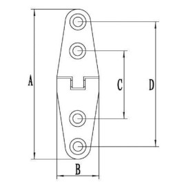 Marine AISI 316 Stainless Steel Solid Cast Boat Strap Hinge 4" x 1"