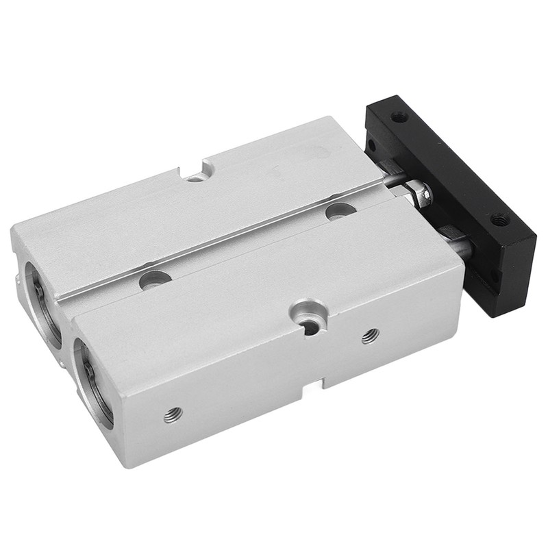 Air Cylinder Pneumatic 2 Piston Rod 2 Shaft Double Action