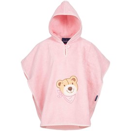 Morgenstern Hooded Bath Towel Children's Hooded Bath Poncho with Bear for Babies, pink