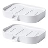 ​Kovenora 2 PCS Plastic Soap Dish with Drainage, Wall-Mounted and