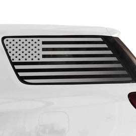 BOGAR TECH DESIGNS Precut Quarter Window American Flag Vinyl Decal Sticker Compatible with GMC Acadia 2017-2023, Matte Black