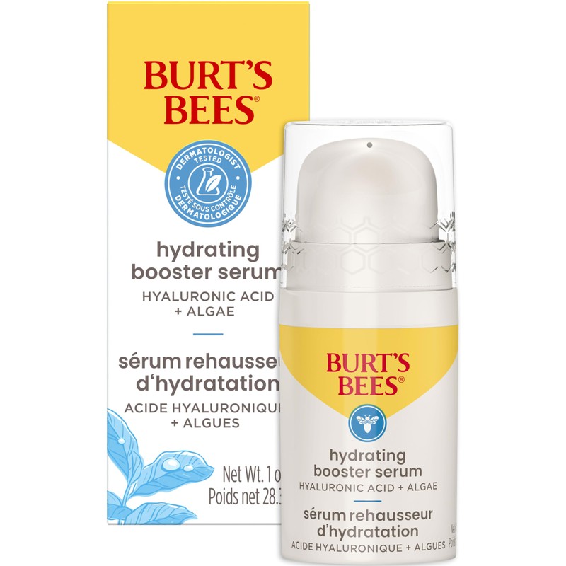 Burt's Bees Hydrating Booster Serum, Hyaluronic Acid and Algae, 1