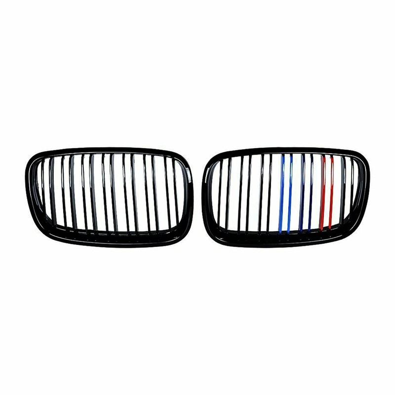 XOPIYAO Grille M Color Double Slats Gloss Black Grill Compatible