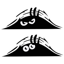JINYUNDUOSP 2PCS Peeking Monster Scary Eyes Car Sticker Peeking Elf Car Decal Waterproof Car Decal Smile and Anger Car Stickers Black for Car Window Bumper Laptop Motorcycle