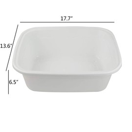 Teyyvn 18 Quart Large Plastic Dish Pan/Washbasin, Pack of 3, White