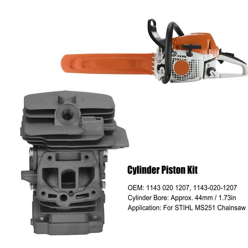44mm Chainsaw Cylinder Piston Kit 1143 020 1207 Die Casting