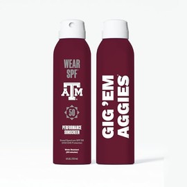 Texas A&M University Aggies WearSPF 50 Performance Sport Sunscreen Spray, 6 Fl oz.