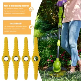 WELURE 4 PCS Trimmer Blade SB601RB SB602E SB600E SB601E Compatible for Sun Joe Sharper Electric Trimmer/Edger 11.5-Inch 4.5-Amp Electric Sharper Blade Stringless Grass Trimmer/Edger