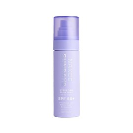 Naked Sundays SPF 50 - Bruma de protección solar hidratante para cara, spray de ajuste SPF con ácido hialurónico, espray de ajuste de maquillaje, ligero, hidratación no grasa, 2.5 fl oz
