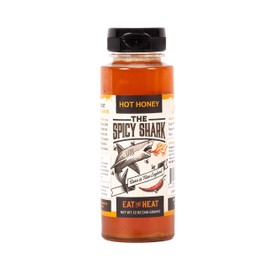 The Spicy Shark Hot Honey 12 oz Bottle 100% pure Spicy Hot Honey, Made in the USA, Gluten-Free & Paleo - Brand featured on Hot Ones