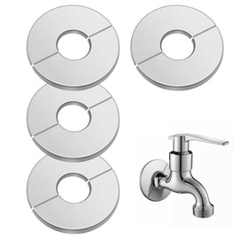 Amabro Set of 4 Heating Pipe Rosette, 21 mm Rosettes for Radiator Pipes, Heating Pipe Cover, Radiator Rosette Stainless Steel Cover, Cover Rosettes, Radiator Rosettes, Pipe Covers