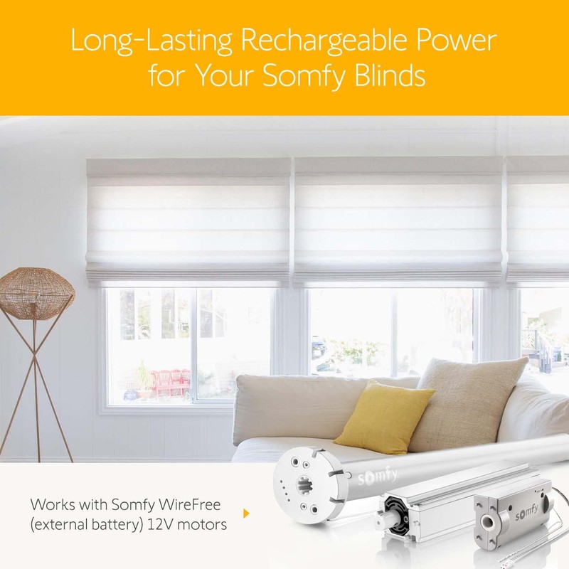 somfy Rechargeable Battery Pack 2-Pack for Wirefree RTS Motorized Shades,