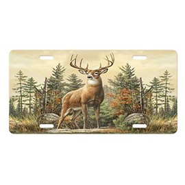 Wildlife Vanity Aluminum Front License Plate (Stag Deer)