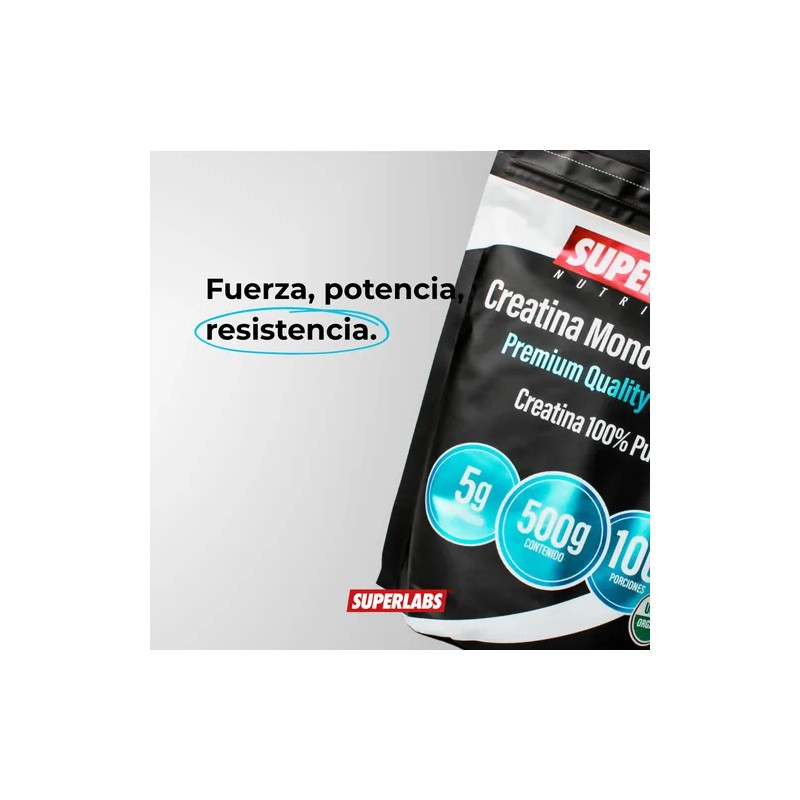 Superlabs Nutrition Creatina Monohidratada 500 Gramos Sin Sabor