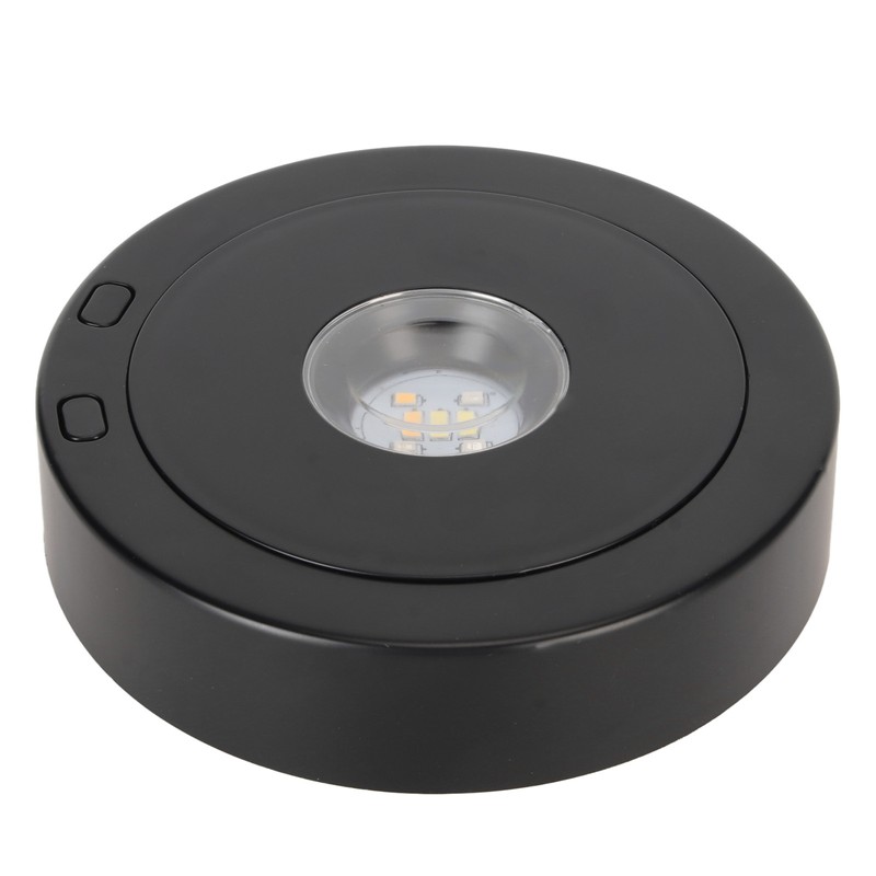 LED Rotating Display Base Black 360 Degrees 80s Circle Battery