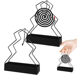 Pack of 2 Mosquito Spiral Holder, Metal Mosquito Coil Holder, Portable Mosquito Coil Holder, Smoking Spirals Holder, Mosquito Coil Holder for Bedroom, Living Room, Kitchen, Office, Outdoor Use (Pine