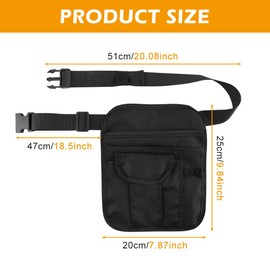 Trasylph Server Waist Pouch,Waitress Aprons with 6 Pockets,Restaurant Waiter Waist Pouch Bag with Adjustable Belt Utility Money Bag,Restaurant Serving Apron Bag for Restaurant,Hotel,Bar