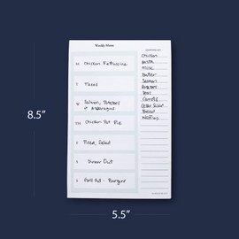 Weekly Menu Planner and Grocery List Notepad- Quick and Easy Meal Planning For The Week, Simple Shopping List