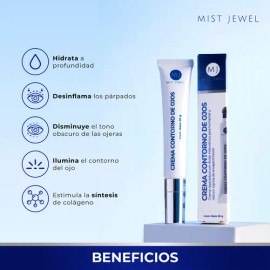 Crema Contorno Ojos Y Ojeras Obscuras Hidratación Cafeína Tipo de piel Todo tipo de piel Mist Jewel 20g