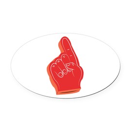 CafePress Foam Finger Euro Oval Car Bumper Magnet
