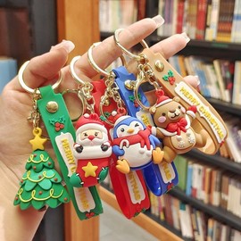 Christmas Character Keychain Bag Accessory - Ideal Gift Free Size / Imported Christmas Cane 50ea