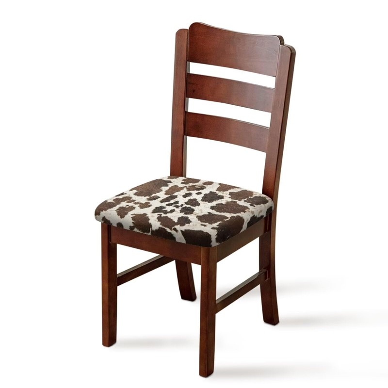 KUIFORTI Chair Seat Covers Brown Cow Print Chair Slip Covers