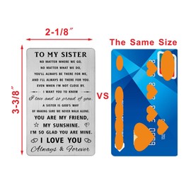 Sister Gifts from Sister, Sister Birthday Wallet Card Gifts, Sister Birthday Wedding Engraved Presents