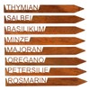 Herb Stakes, Set of 8, Patina Iron Herb Signs, Garden