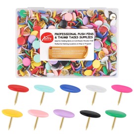 Yalis Thumb Tacks 400-count, Colors Plastic Roundness Push Pins Decorative Tacks for Corkboard (Colorful)