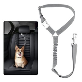 Plutus Pet Dog Seat Belt for Car Headrest, Reflective and Adjustable Restraint with Elastic Bungee for Safety, Vehicle Seatbelt Harness for Small Medium Large Dogs and Cats