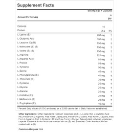 ANDREW LESSMAN Essential Amino Protein 180 Capsules - A Highly Bioavailable Protein Source with Essential and Branched Chain Amino Acids. Supports Structure and Function of Key Organs and Tissues.