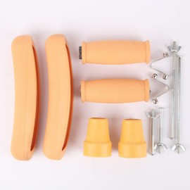 Replacement Crutch Pads，Faithful Medical Padding for Walking Arm Crutches,for Adults,for armpits,Hand Grips,and Feet Caps,Fits Standard Aluminum Crutches 6 Pieces-Set...