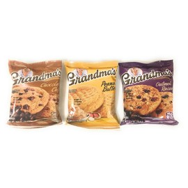 Grandma's Cookies 2.5 Oz Packages Bundle of 15 Pack in Three Flavors: 5 Each of Oatmeal Raisin, Peanut Butter, and Chocolate Chip