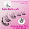VEYESBEAUTY Lash Clusters Individual Eyelash Extensions Thin & Invisible Band