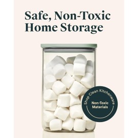 Caraway 4qt Glass Airtight Food Storage Container with Lid – Non-Toxic, BPA-Free Kitchen Storage Container – Stackable, Space-Saving Airtight Container for Dry Goods and More - Perracotta