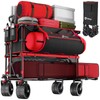400L Large Capacity Folding Double Decker Wagon with Brakes, 50"