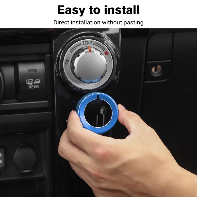 JeCar Air Conditioner Button Trim Cover Aluminum Alloy Knob Cover