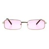 PASTL Rectangular Sunglasses Unisex Fashion Metal Frame Gold, Pink Lens