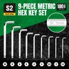 SK 9-Piece Allen Wrench Set, Hex Key Set, Metric Ball