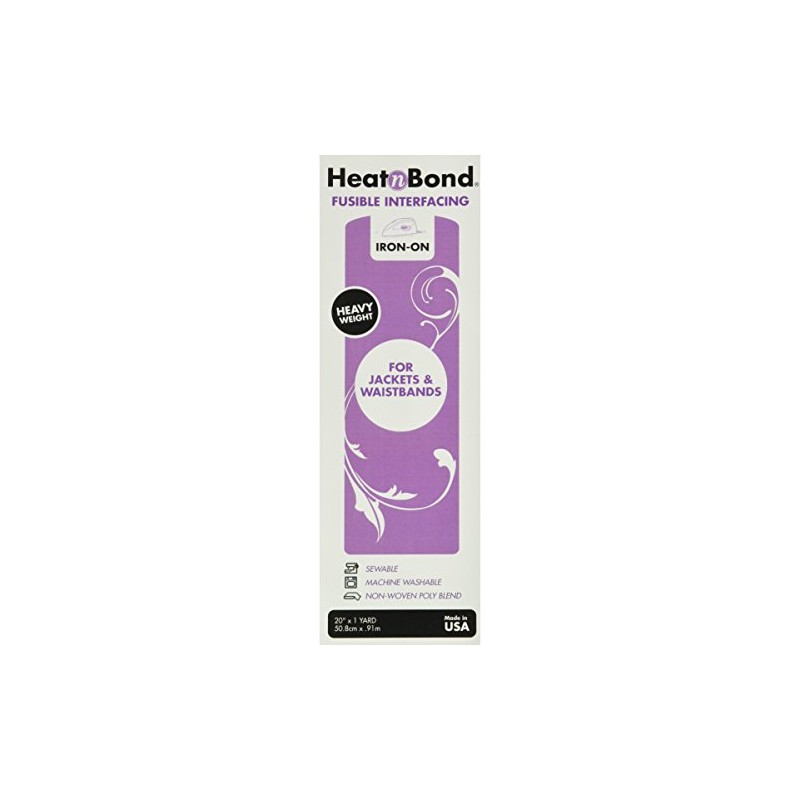 Thermoweb 3338 Heat'n Bond Heavy Weight Iron-On Fusible Interfacing-White 20"X36"