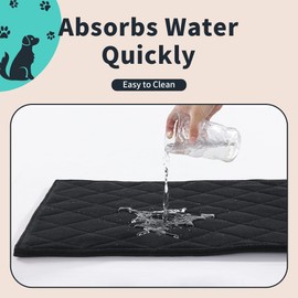 MABOZOO Indestructible Dog Beds, Chew Proof Dog Crate Pad for Aggressive Chewers,Machine Washable Quilted Dog Mat for Crate,Durable Dog Beds for Large Dogs,Black Kennel Pad (28x47 in)