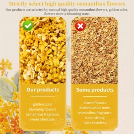 Sweet Osmanthus Flower Tea Dried Osmanthus Flower Herb Loose Leaf Tea Guihua 100% Natural Osmanthus Petal 桂花 桂花茶 干桂花1.76oz