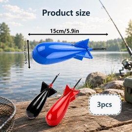 KFSCIP Bait Carp Fishing Tackle, Long-Distance Precision Baiting Spod, 3-Pack Carp Bait Delivery System, Controlled Bait Release for Multi-Species Anglers, Portable Carp Fishing Equipment