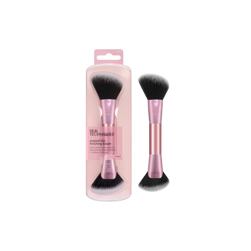 Real Techniques Schräger Fächerpinsel, doppelseitiges Make-up-Tool für Rouge, Bronzer &