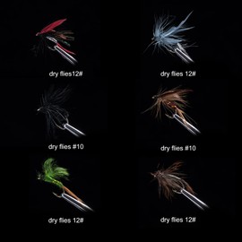 Matymats 30Pcs Fly Fishing Flies Kit, Trout Dry Flies, Wet Flies, Fly Flies, Fly Fishing Lure, Fly Fishing Lures with/without Fly Fishing Box, Fly Fishing Assortment Kit for Bass Trout